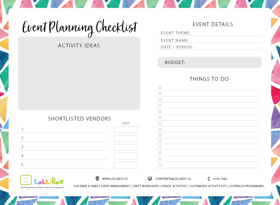 Event planning checklist