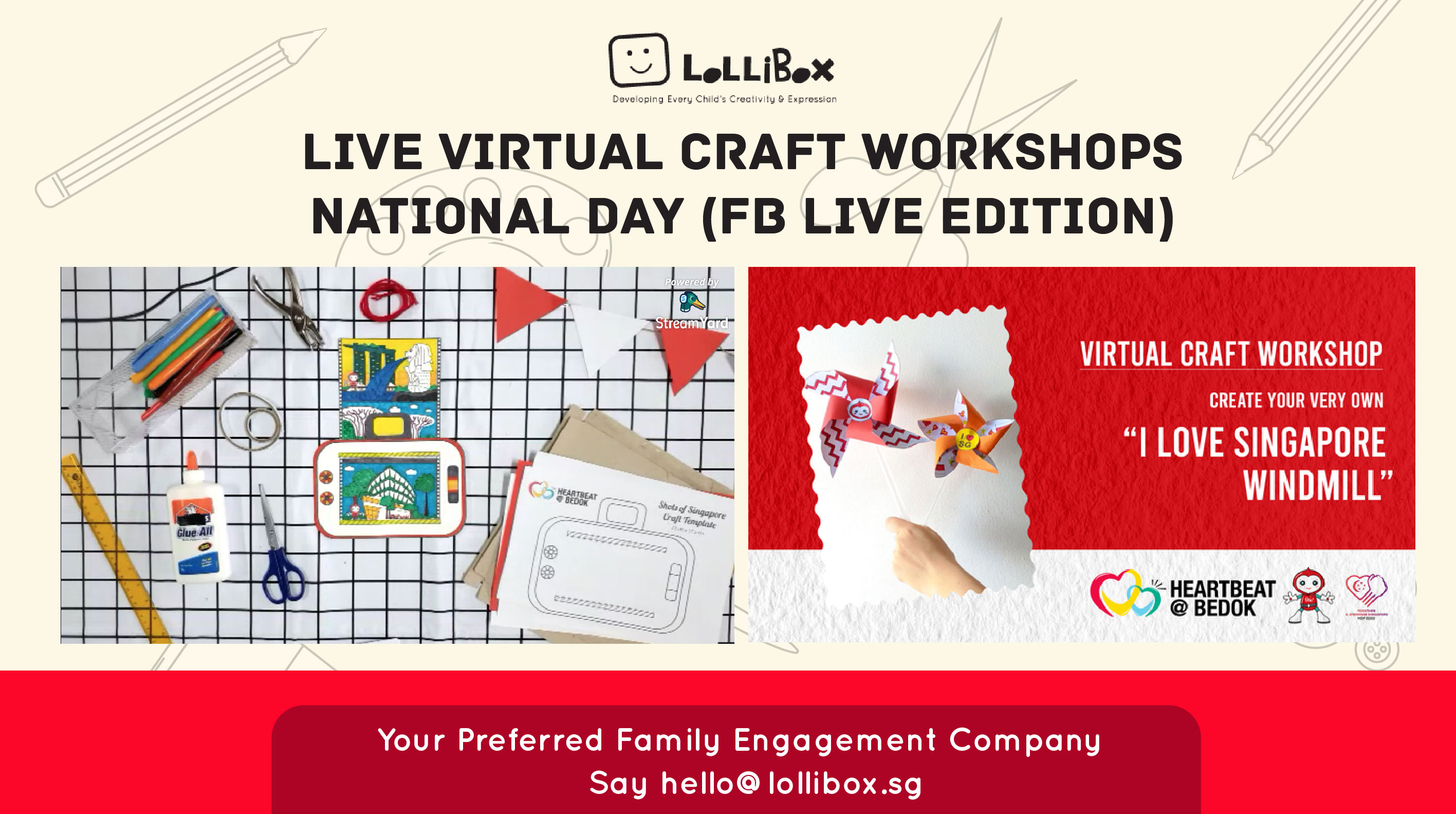 LolliBoxs National Day Virtual Craft Workshops Services via FB LIVE, ZOOM and more!