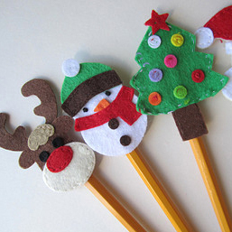 Christmas Felt Pencil Toppers Christmas Craft