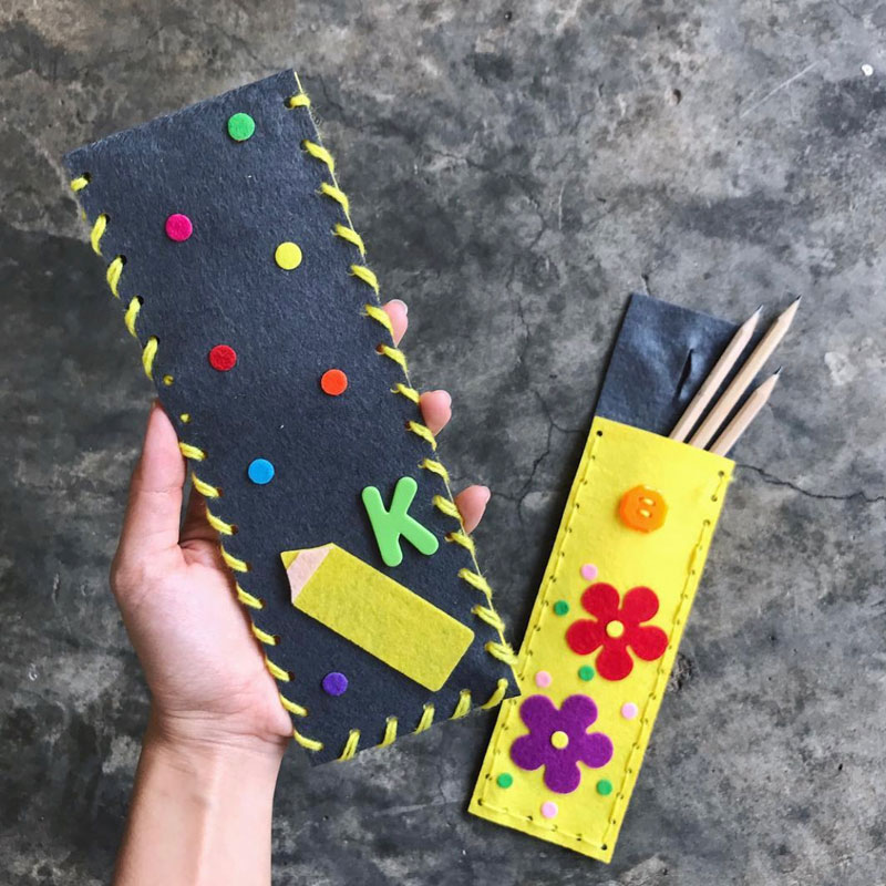 DIY Felt Pencil Case Earth Day Craft