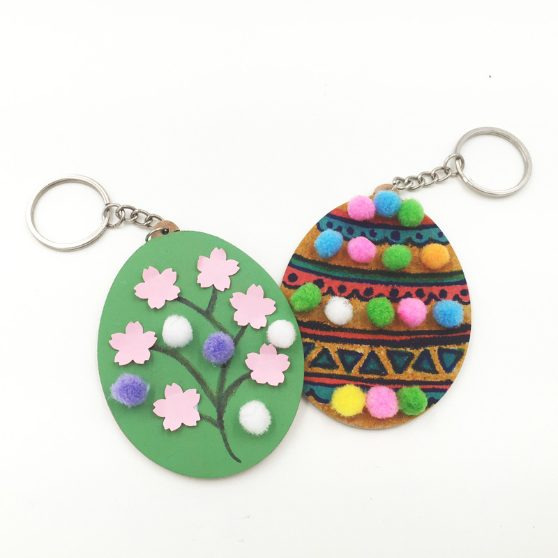 Egg-y Wooden Keychain Easter Craft