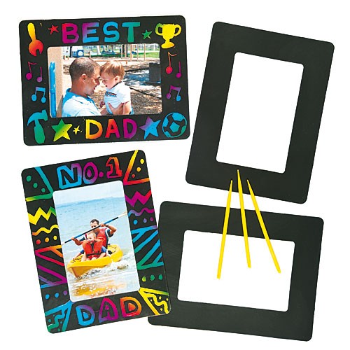 I Love Dad Scratch Art Frame Father's Day Craft