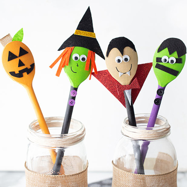 Halloween Buddies Wooden Spoon Puppets Halloween Craft