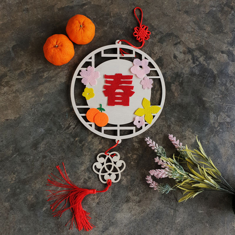 Spring Wooden Ornament CNY Craft