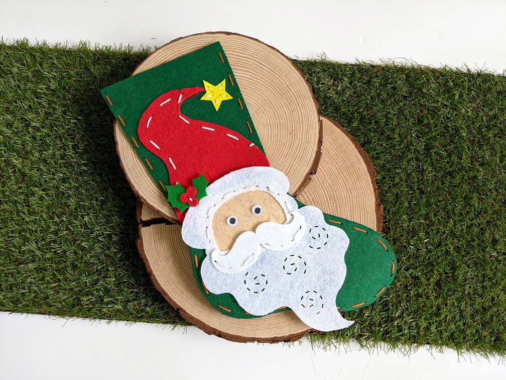 Christmas Crafts - green stocking